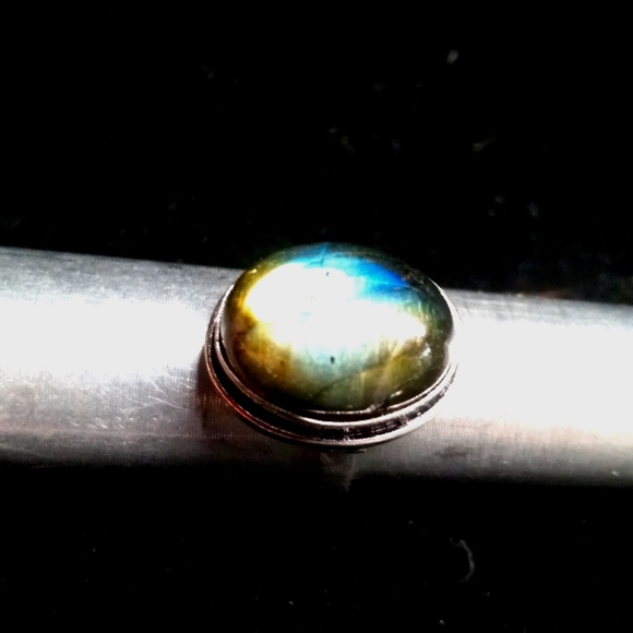 101 NWT Labradorite gemstone crystal 925 silver ring size 6 free shipping sale - Picture 2 of 6